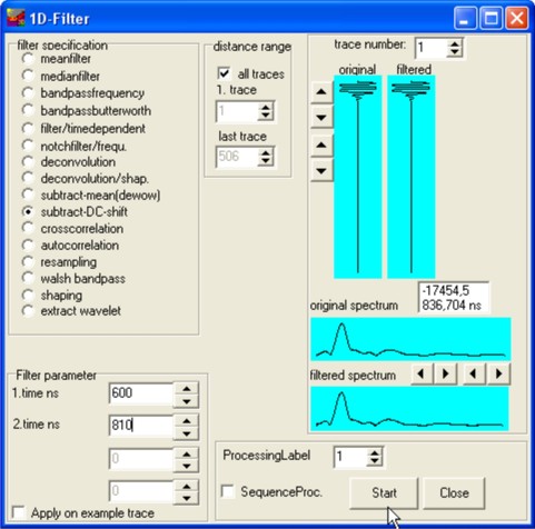 Procedura 'subtract DC-shift'